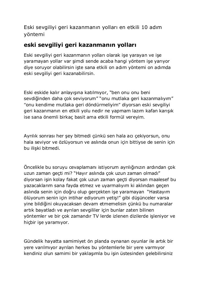 Eski Sevgilinizin Sizi Terk Etmesinin 10 Nedeni Eski Sevgilinizin Sizi Terk Etmesinin 10 Nedeni